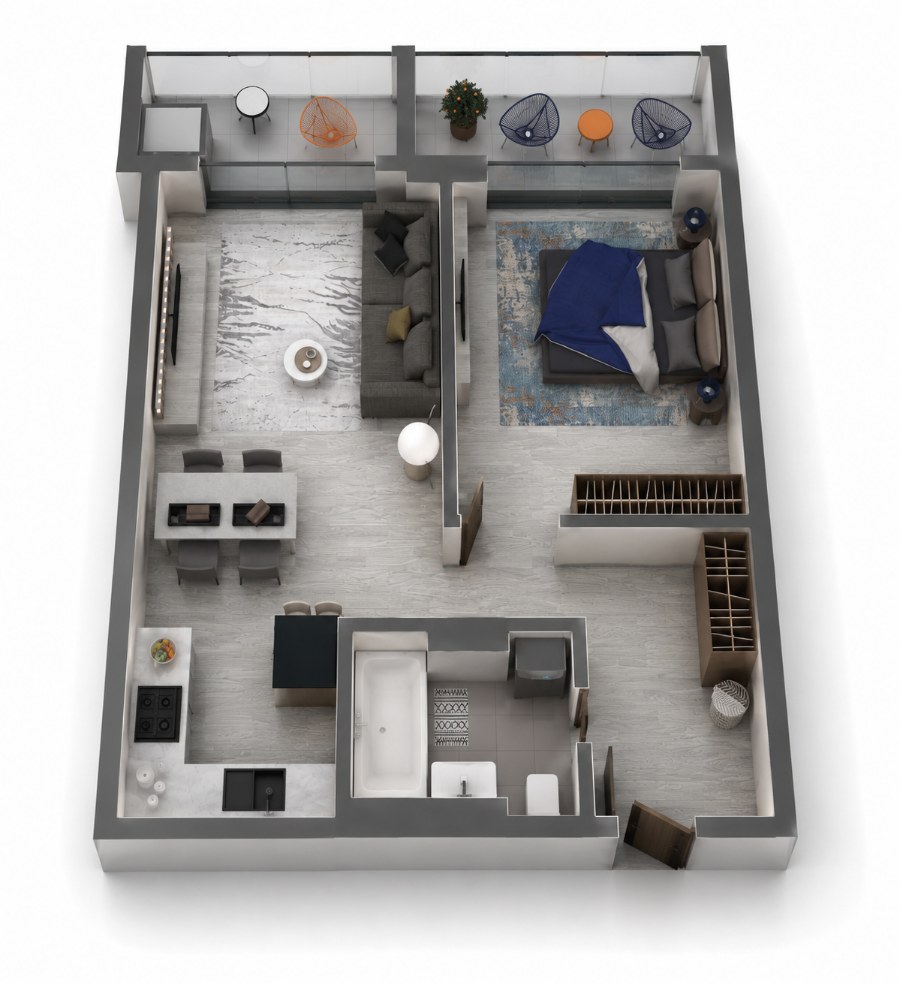 1+1 апартаменты, 63,3 м²