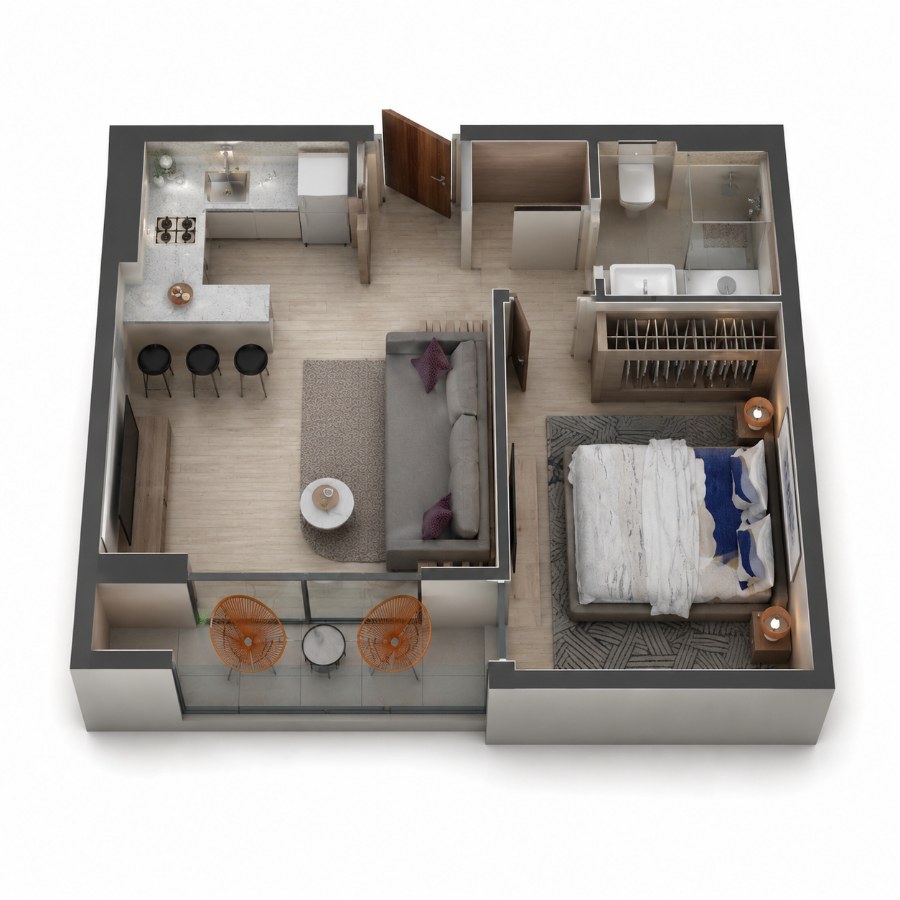 1+1 апартаменты, от 39 м²